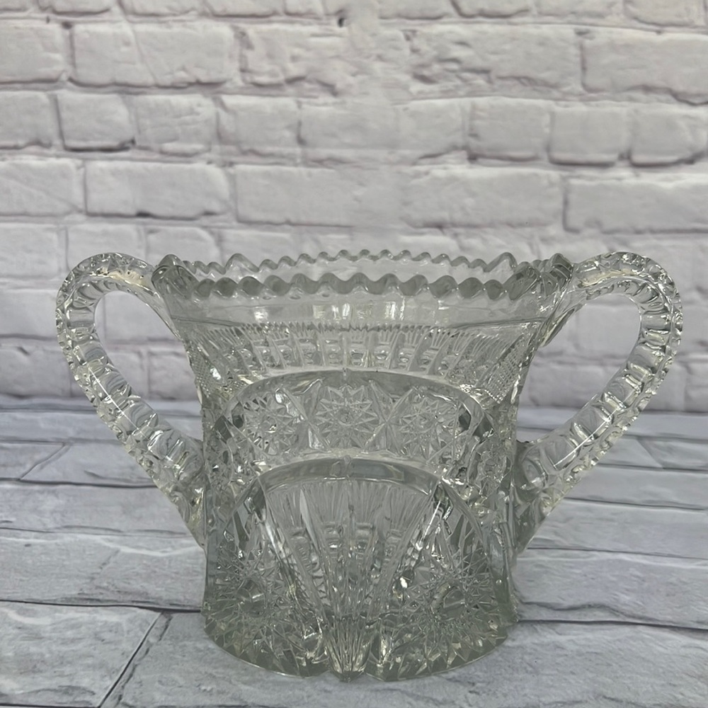 Antique EAPG hobstar ice bucket pressed glass champagne chiller